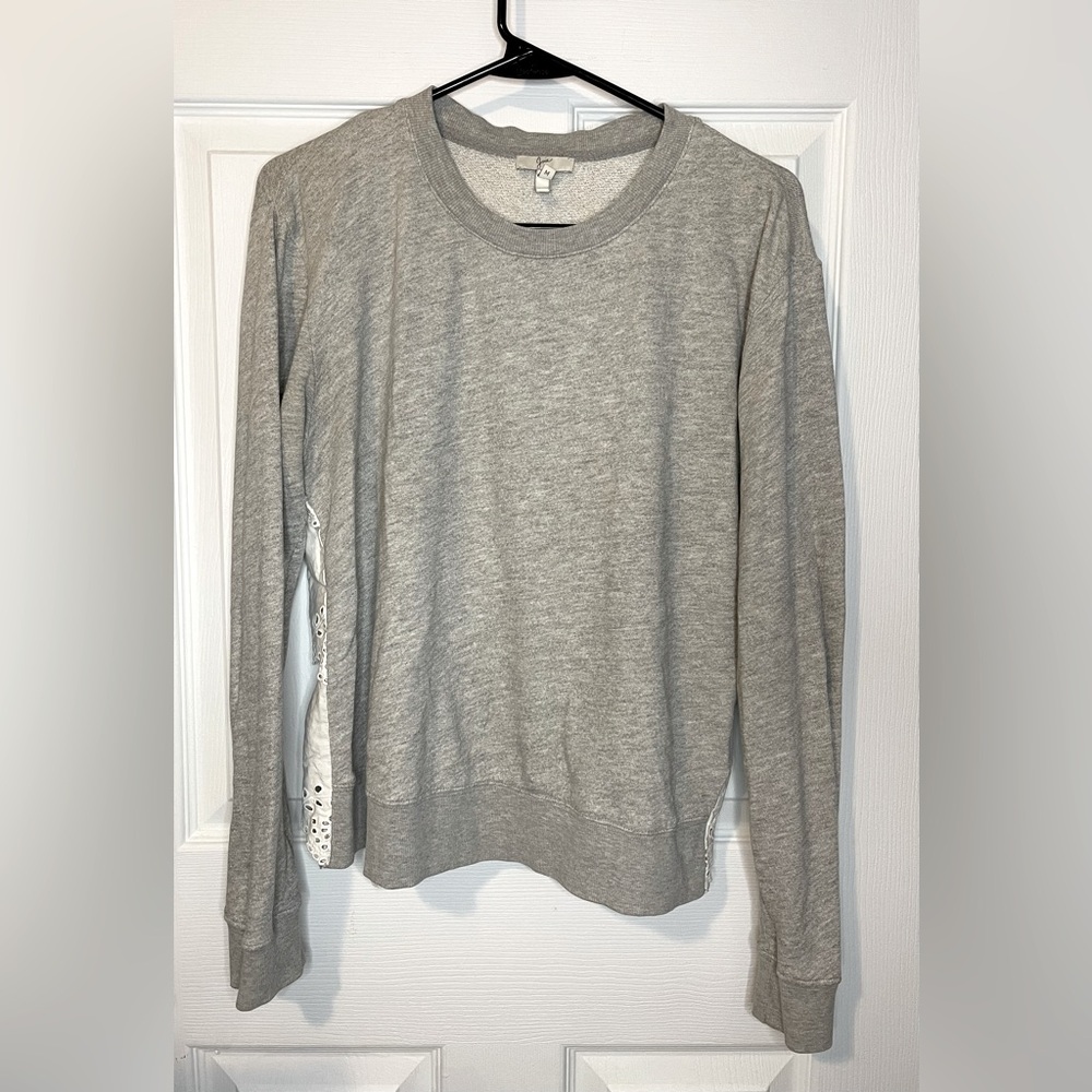 JOIE Devra Crew Neck Sweatshirt with Ruffles Size M